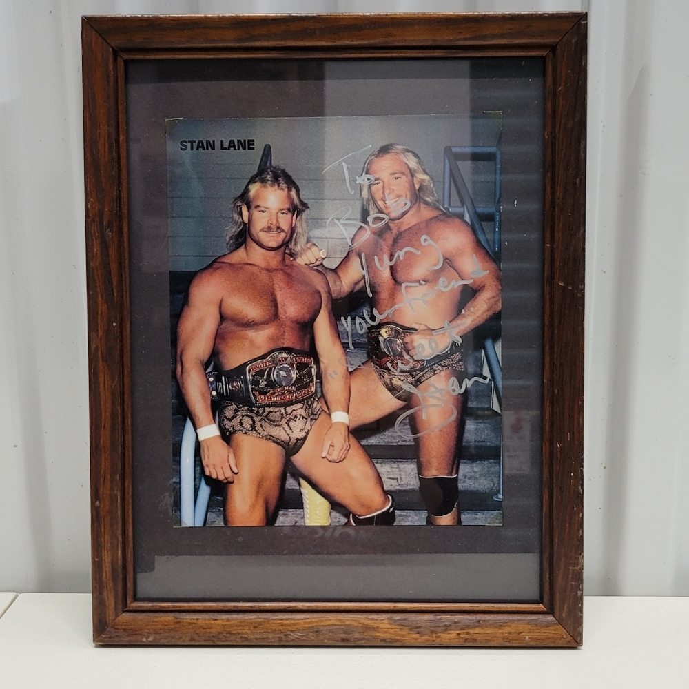 Stan Lane Wrestling WWF WCW WWE Signed 8x10 Framed Photo